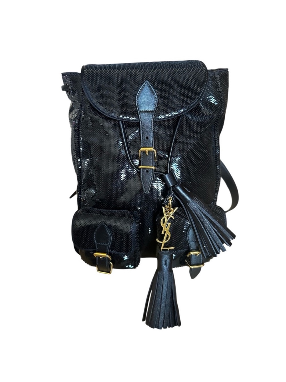 RARE Yves Saint Laurent
Festival Sequin gold hardware backpack RETAIL 3,500